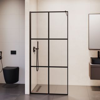 Душевая перегородка RGW WA-011B 35101190-84 90 см профиль чёрный стекло прозрачное