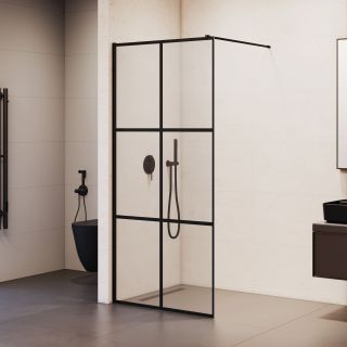 Душевая перегородка RGW WA-011B 35101112-84 120 см профиль чёрный стекло прозрачное
