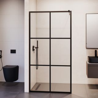 Душевая перегородка RGW WA-11B 32101110-84 100 см профиль чёрный стекло прозрачное