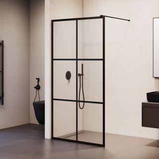 Душевая перегородка RGW WA-11B 32101110-84 100 см профиль чёрный стекло прозрачное