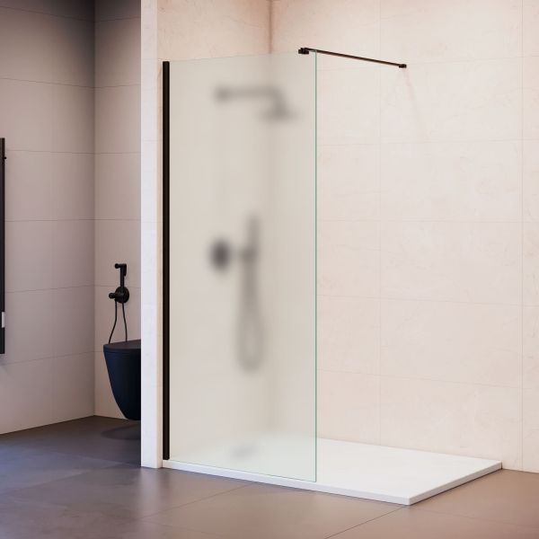 Душевая перегородка RGW WA-210B 351021008-24 80 см профиль чёрный стекло матовое-сатинат