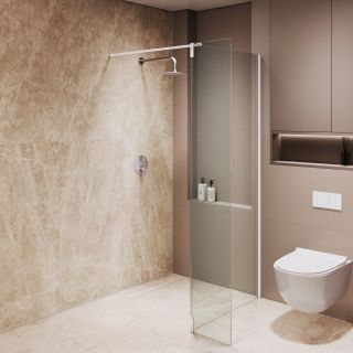 Душевая перегородка RGW WA-050W WA-002W + Z-070W 351005003-15 100 см профиль белый стекло прозрачное