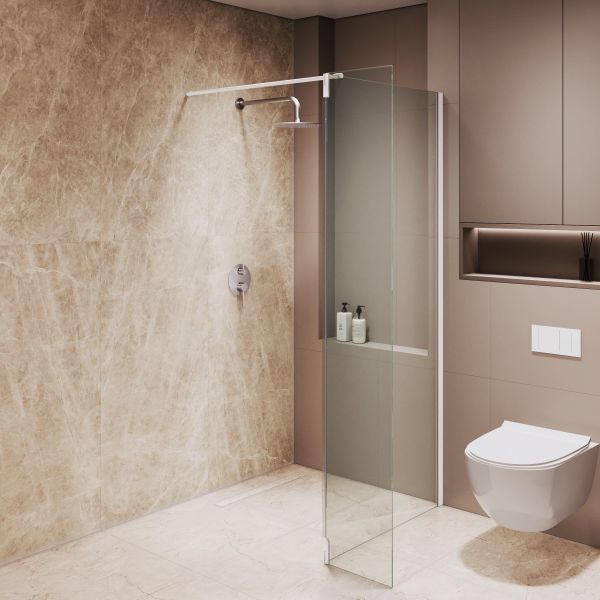 Душевая перегородка RGW WA-050W WA-002W + Z-070W 351005003-15 100 см профиль белый стекло прозрачное