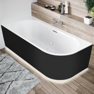 Акриловая ванна Riho Desire Corner Velvet Sparkle System LED B087004220 R 184x84см с аэромассажем и подсветкой чёрный матовый/белый матовый