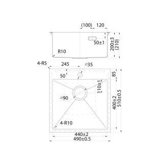 Кухонная мойка IDDIS Хейз (Haze) HAZ49GMi77 50 см графит матовый