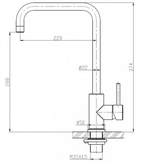 Смеситель кухонный, сатин BelBagno BB-LAM03A-IN