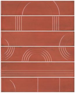 Плитка Kerama Marazzi KMP3STA006RN6X Панно Мажорель бордовый глянцевый (из 6 частей 6х28,5) 36x28,5x1