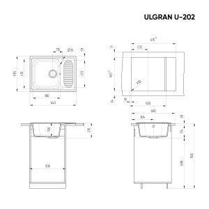 Кухонная мойка Ulgran Classic U-202-341 ультра-белый