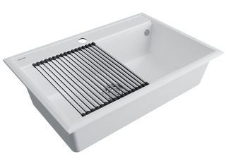 Комплект Paulmark: мойка Stepia 80 и ролл-мат Step PM117551-WH+R375-BS белый/брашированная нержавеющая сталь Комплект Paulmark: мойка Stepia 80 и ролл-мат Step PM117551-WH+R375-BS белый/брашированная нержавеющая сталь