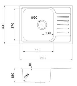 Кухонная мойка IDDIS Sound SND60SDi77 60см сталь