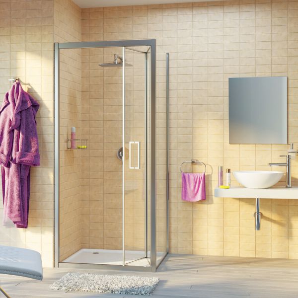 Душевой уголок Wasserkraft Weser 90x100см серебристый 78F18