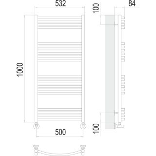 Полотенцесушитель водяной Terminus Классик 4670078529619 П22 50х120 см хром