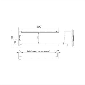 Полотенцесушитель электрический Indigo Nix DGN20-50BRLt 20x50 см чёрный муар