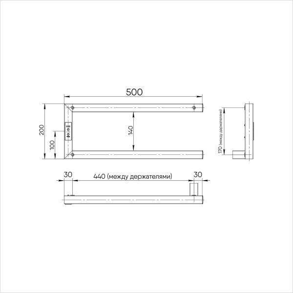 Полотенцесушитель электрический Indigo Nix DGN20-50BRLt 20x50 см чёрный муар