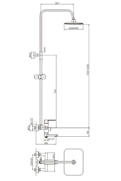 Душевая стойка Haiba HB2402 хром