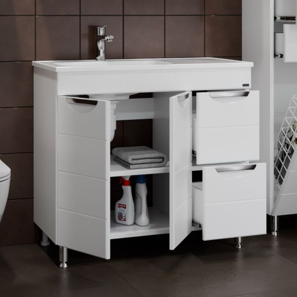 Напольная тумба под раковину Санта Родос 206027 90 см белый