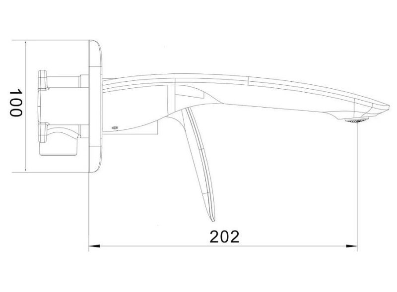 Встраиваемый смеситель для раковины Rose R1141H чёрный матовый