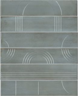 Плитка Kerama Marazzi KMP3STA003RN6X Панно Мажорель зелёный глянцевый (из 6 частей 6х28,5) 36x28,5x1