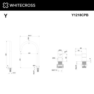 Излив отдельностоящий Whitecross Y Y1218CPB брашированная медь