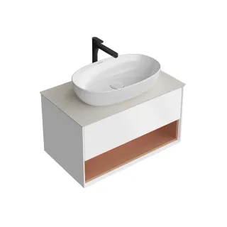 Тумба под раковину Kerama Marazzi Плаза Модерн KMPMCb80MSh1 с подсветкой 80 см белый матовый/сахара