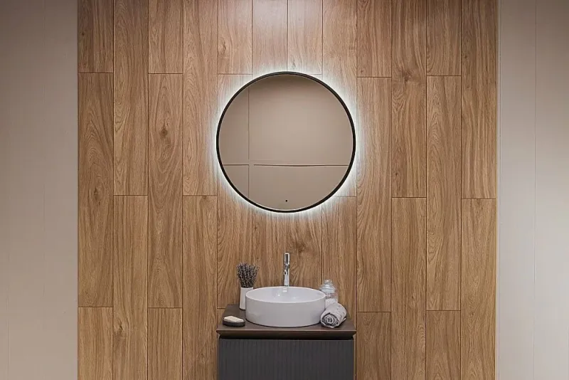 Зеркало с подсветкой ArtMax Asti AM-Ast-800-DS-FNC-Nero 80 см чёрный