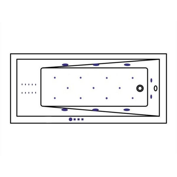 Гидромассажная ванна WHITECROSS Wave 0101.160080.100.ULTRANANO.GL 160x80 см Ultra Nano золото
