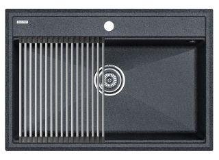 Комплект Paulmark: мойка Stepia 80 и ролл-мат Step PM117551-DG+R375-BS графит/брашированная нержавеющая сталь Комплект Paulmark: мойка Stepia 80 и ролл-мат Step PM117551-DG+R375-BS графит/брашированная нержавеющая сталь
