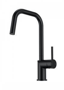Смеситель для кухни Wonzon & Woghand WW-6018-MB с выдвижным изливом чёрный матовый
