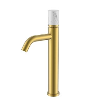 Смеситель для раковины Boheme Stick 122-MG-MR-W золото матовое/белый мрамор Смеситель для раковины Boheme Stick 122-MG-MR-W золото матовое/белый мрамор