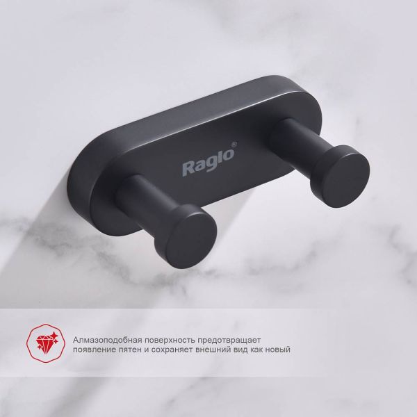 Крючок для ванной комнаты Raglo R300.052.06 чёрный Крючок для ванной комнаты Raglo R300.052.06 чёрный
