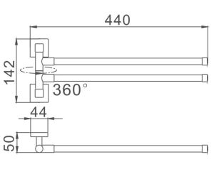 Полотенцедержатель Haiba HB8612 44см хром