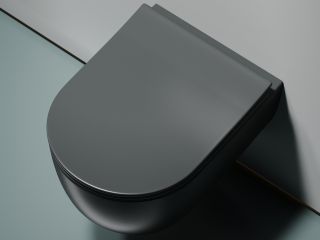 Унитаз подвесной Ceramicanova Модена (Modena) CN6063MDH безободковый тёмный антрацит матовый