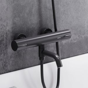 Смеситель для ванны и душа Damixa Scandinavian Pure 363000300 с термостатом чёрный матовый