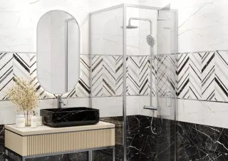 Керамическая плитка Delacora настенная Богема черный / Bohema Black WT15BHM99R 246х740