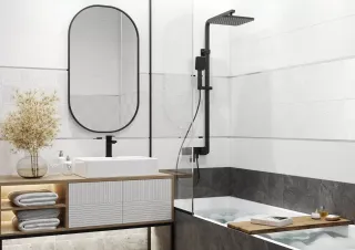 Керамическая плитка Delacora настенная Графито белый / Grafito White WT15GRF00R 246х740