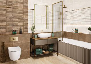 Плитка New Trend настенная Эльбрус Брик кремовый / Elbrus Brick Crema WT36ELR11 300х600х9