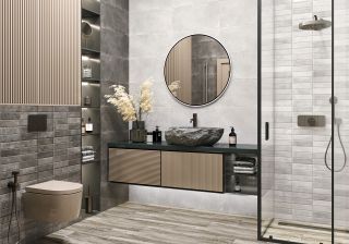 Плитка New Trend настенная Эльбрус серый / Elbrus Gray WT36ELR15 300х600х9