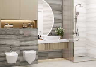 Плитка New Trend настенная Трейз темный / Treise Dark WT36TRS18 300х600х9
