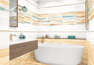 Керамическая плитка настенная AltaCera Бриоле разноцветный / Briole Color WT9BRE55 249x500х7.5 Глянцевая