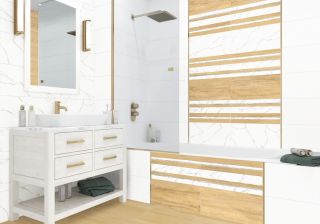 Керамическая плитка настенная AltaCera Элементо Каррара белый / Elemento Bianco Carrara WT9ELT00 250x500х9 глянцевая