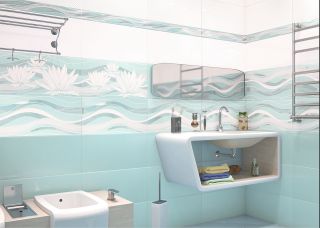 Керамическая плитка настенная AltaCera Люстер Аквамарин / Luster Aquamarine WT9LST16 249x500х7.5 глянцевая