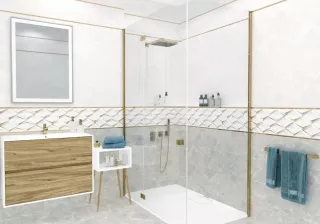 Керамическая плитка настенная AltaCera Сенс светлый / Sens Light WT9SES15 250x500х9 глянцевая
