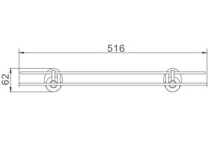 Полка стеклянная Haiba HB1607-1 хром