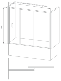 Шторка на ванну Good Door Screen WTW-150-G-CH 150 см матовое Шторка на ванну Good Door Screen WTW-150-G-CH 150 см матовое