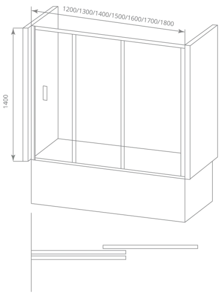 Шторка на ванну Good Door Screen WTW-150-G-CH 150 см матовое Шторка на ванну Good Door Screen WTW-150-G-CH 150 см матовое