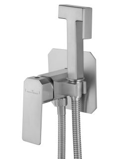 Смеситель с гигиеническим душем встраиваемый WONZON WOGHAND DIAMOND WW-88829011-BN Брашированный никель