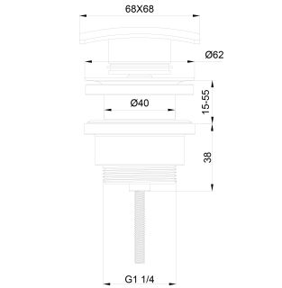 Донный клапан для раковины WONZON WOGHAND WW-88SS13-BN Брашированный никель