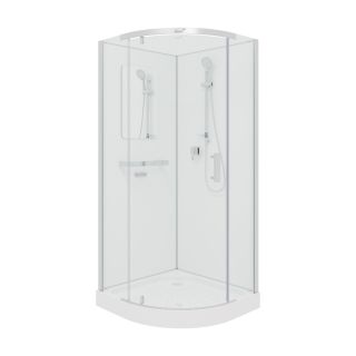 Душевая кабина Ceruttispa КОРРА (KORRA) 90BT KORRA90T 90x90 см профиль хром стекло прозрачное