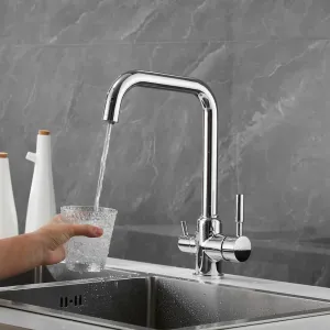 Смеситель для кухни Shevanik S268 с подключением фильтра хром