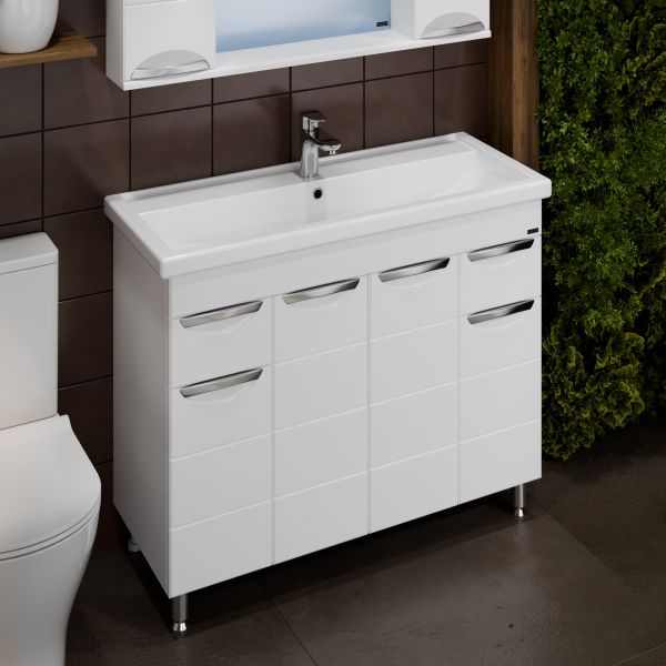 Напольная тумба под раковину Санта Родос 206016 100 см белый